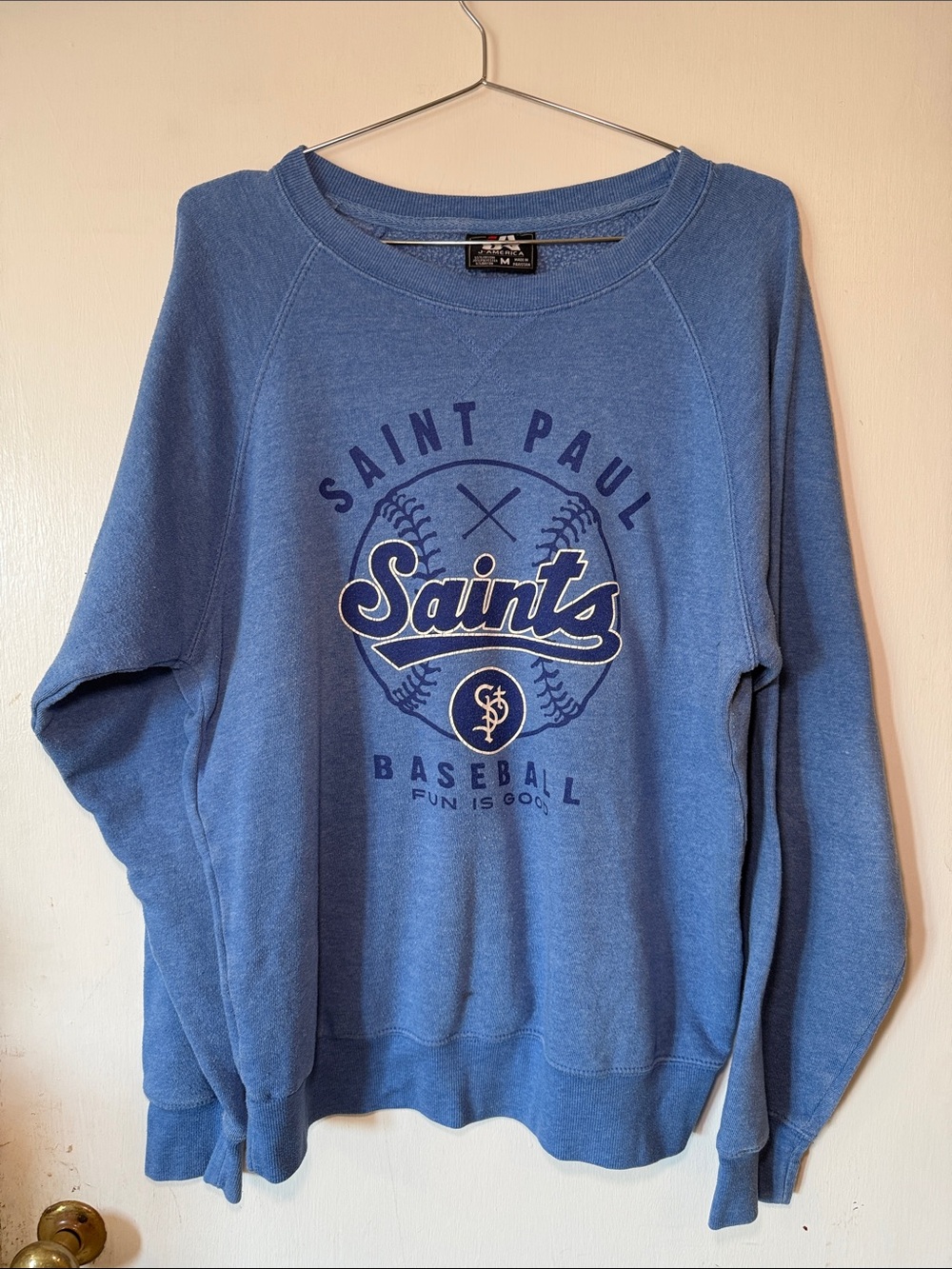Vtg St. Paul Saints Crewneck Sweatshirt J. America Light Blue Men's Medium